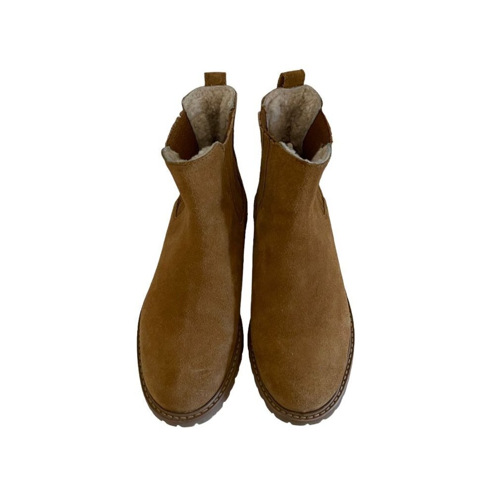 Madewell Size 8.5 The Carlin Shearling Chelsea Boot Ankle Boot Suede Rugged - Picture 9 of 14